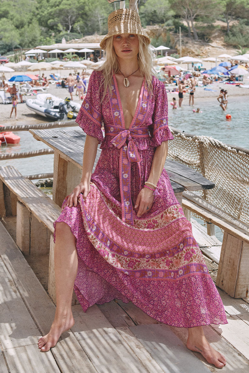 Sienna Maxi Skirt Fuchsia