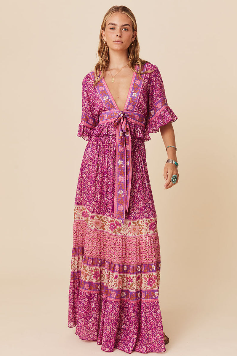 Sienna Maxi Skirt Fuchsia