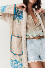 Coastal Granny Maxi Cardigan Cornflower