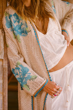 Coastal Granny Maxi Cardigan Cornflower