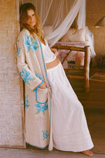 Coastal Granny Maxi Cardigan Cornflower