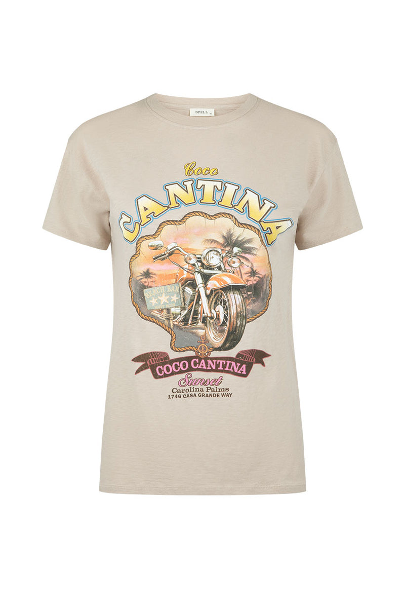 Coco Cantina Biker Tee Taupe