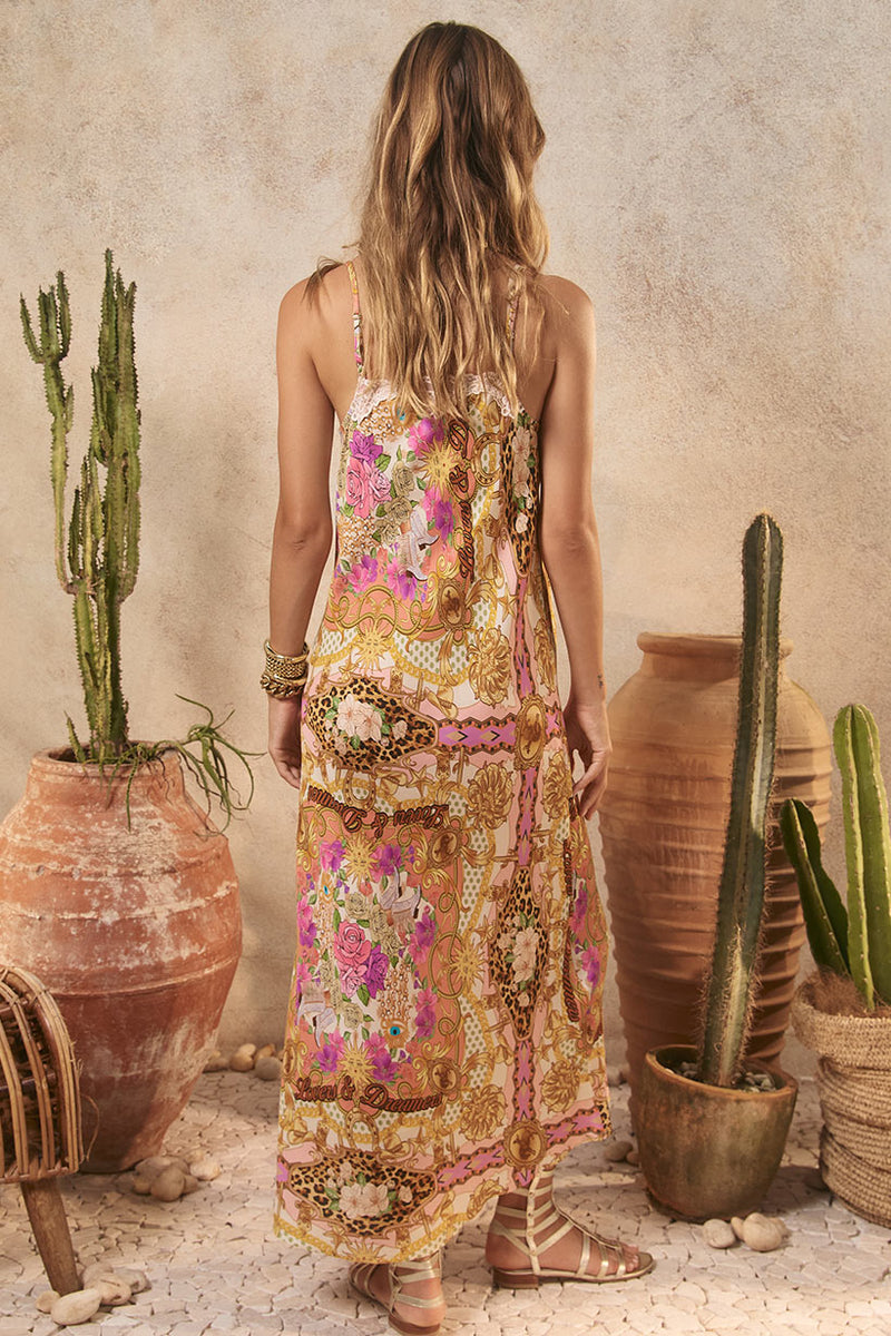Lovers & Dreamers Strappy Maxi Dress Champagne Peach