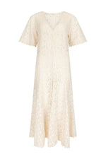 Lux Lisbon Lace Handkerchief Dress Vintage Cream