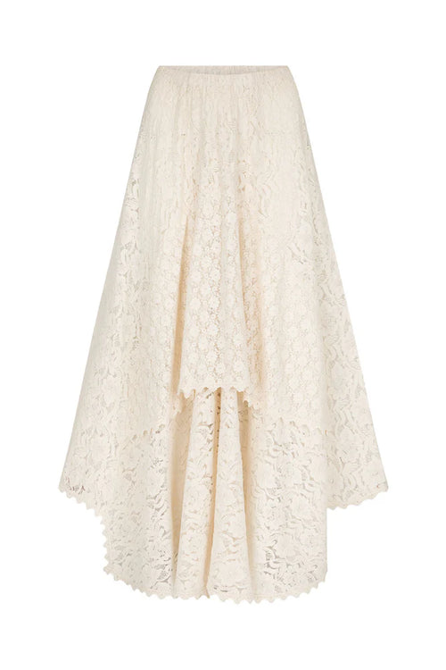Lux Lisbon Lace Handkerchief Skirt Vintage Cream