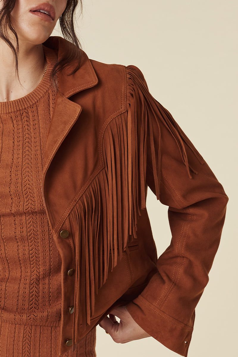Rider Suede Tassel Jacket Tobacco
