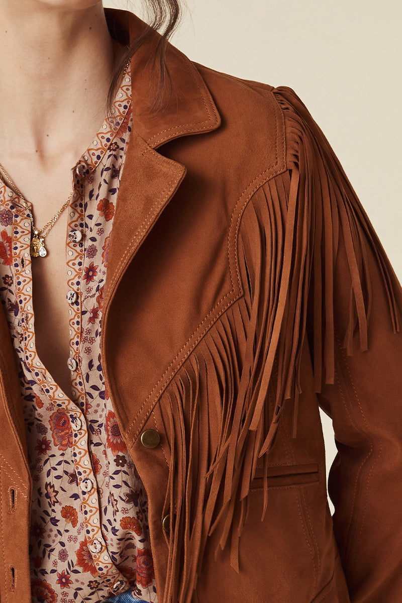 Rider Suede Tassel Jacket Tobacco