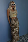 Samantha Bias Skirt Vintage Leopard