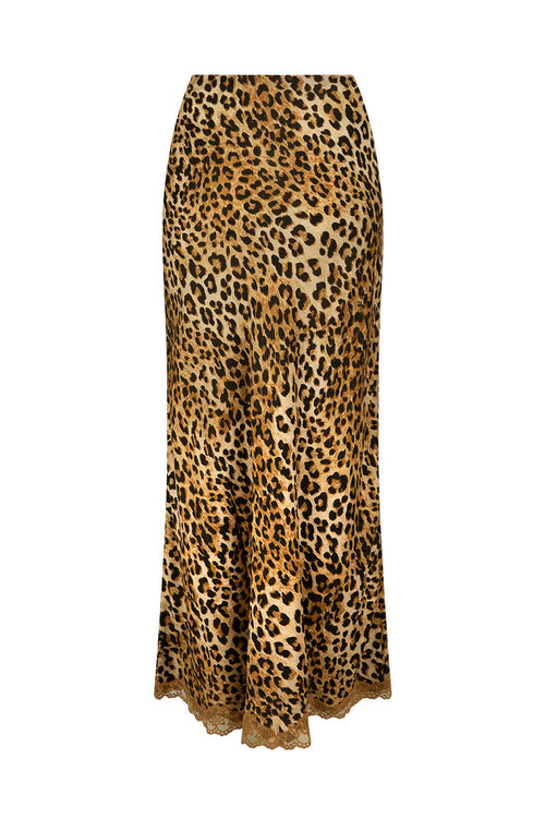 Samantha Bias Skirt Vintage Leopard