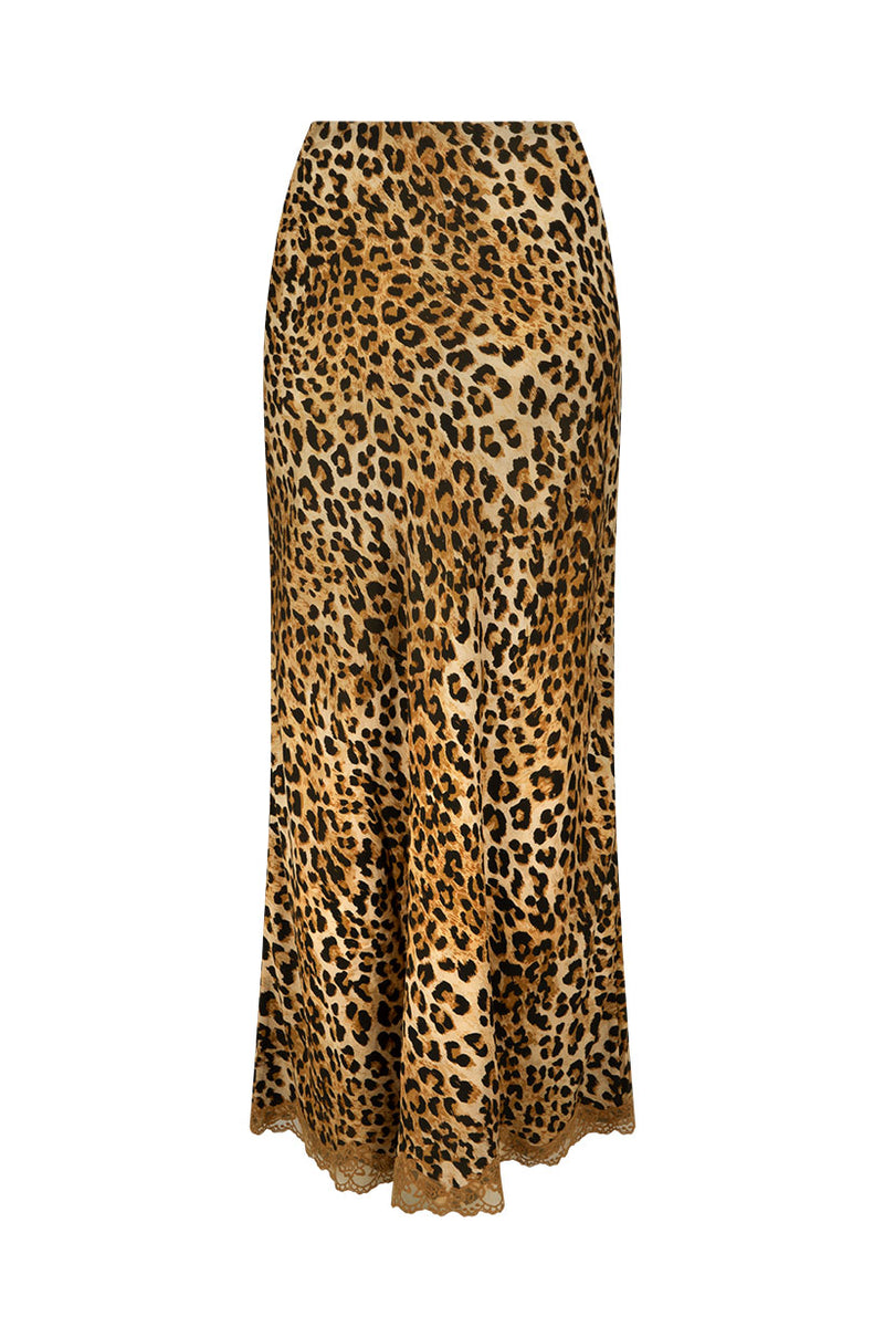 Samantha Bias Skirt Vintage Leopard