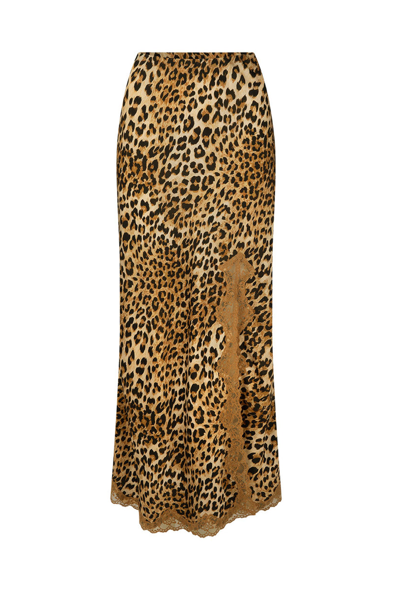 Samantha Bias Skirt Vintage Leopard