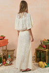 Free Love Lace Bias Skirt Vintage Cream