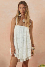 Yaya Lace Scarf Mini Dress Antique White