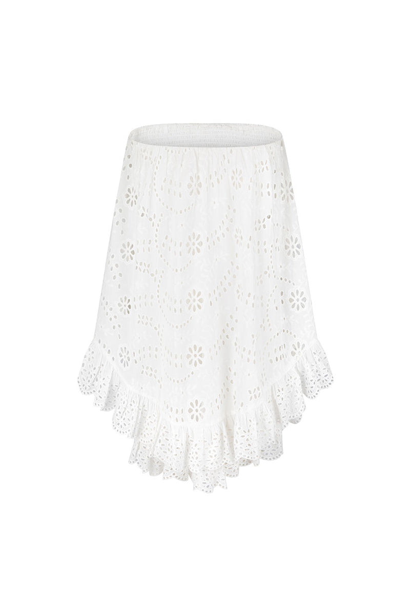 Yaya Lace Scarf Mini Dress Antique White