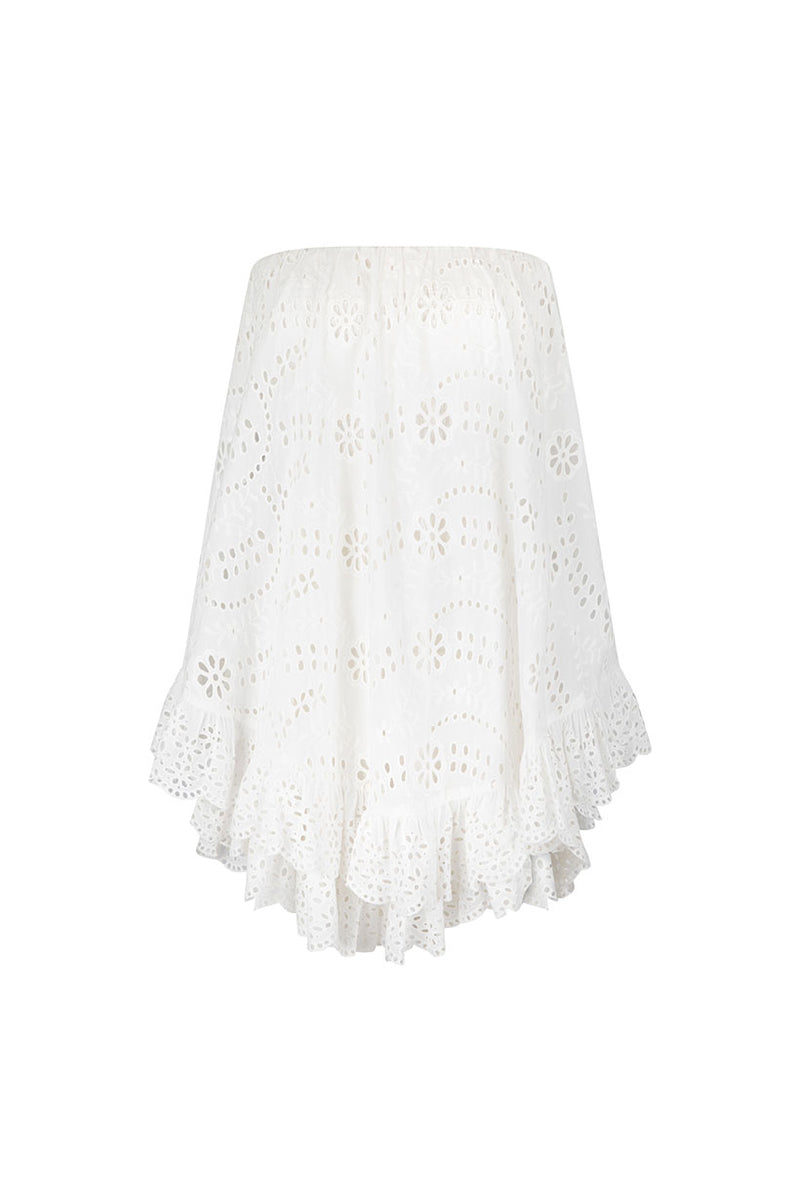 Yaya Lace Scarf Mini Dress Antique White