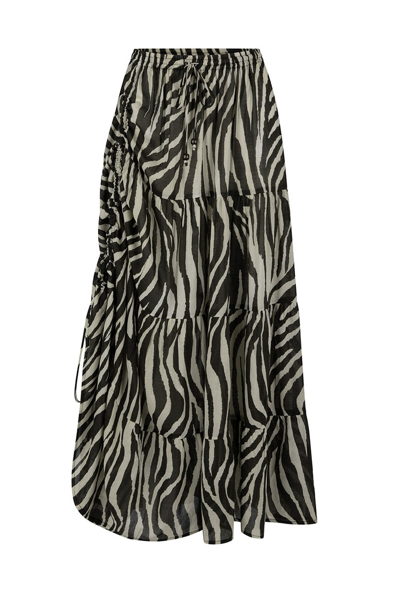 Zevra Peasant Skirt Washed Charcoal