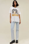 Queen Glitter Crest Merch Tee Vintage White