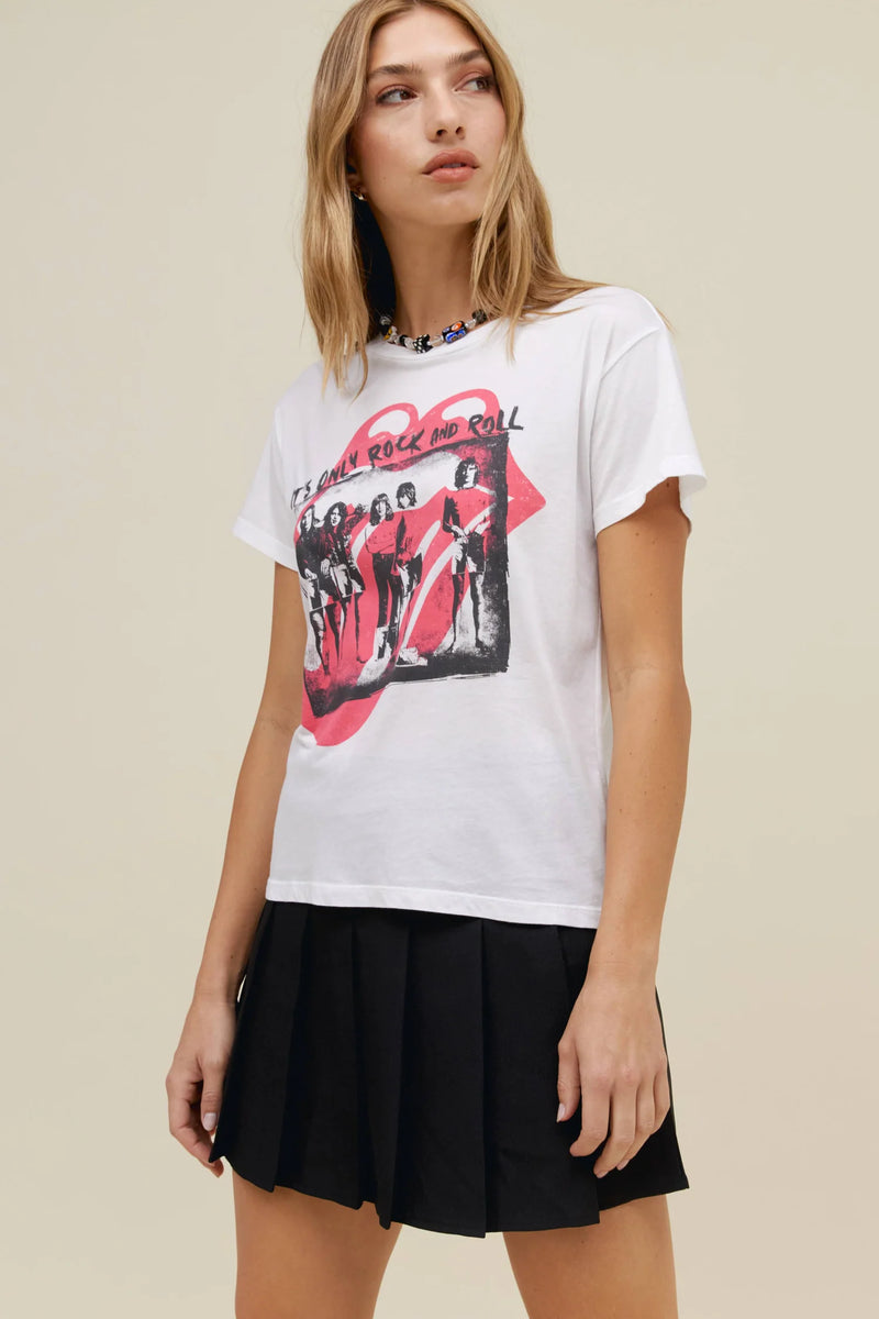 Rolling Stones Its Only Rock N Roll Solo Tee Bleach White