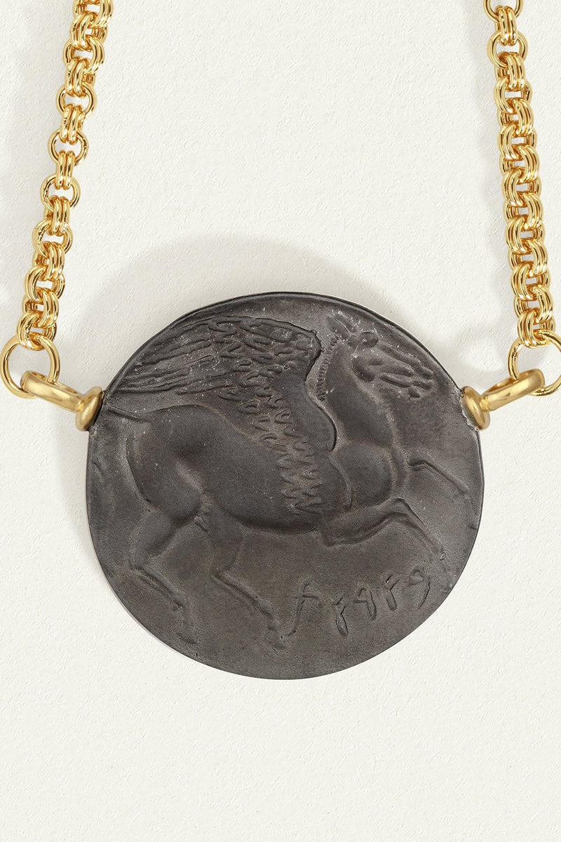 Elissar Coin Necklace Gold Vermeil