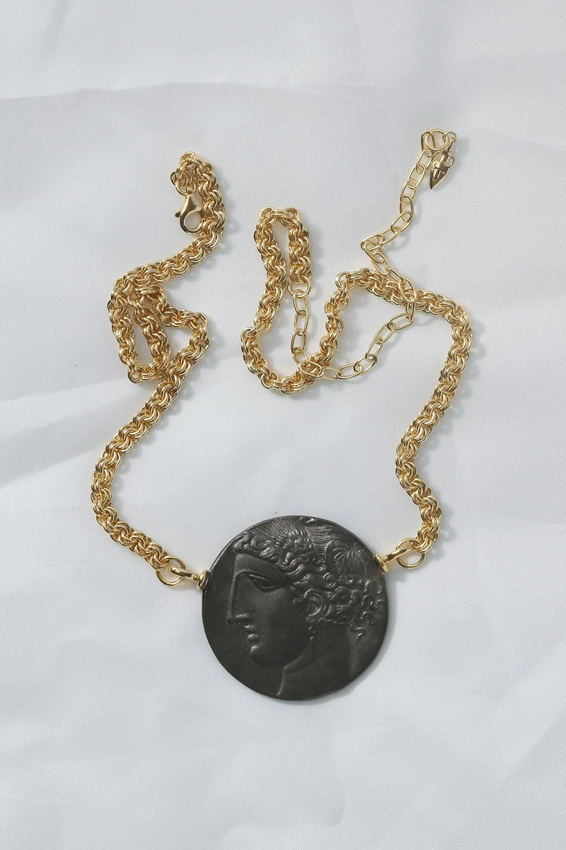 Elissar Coin Necklace Gold Vermeil