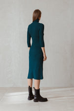 Ribbed Fitted Dress Slate