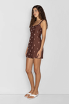 Luvia Beaded Mini Dress Chocolate