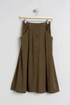 A-Line Linen Skirt Military