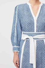 Coba Linen Viscose Midi Dress in Del Mar Stripe
