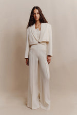 Amura High Waisted Wide Leg Pant Cream