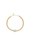 18k Gold Vermeil Calm Your Soul Topaz Curb Bracelet