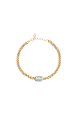 18k Gold Vermeil Calm Your Soul Topaz Curb Bracelet