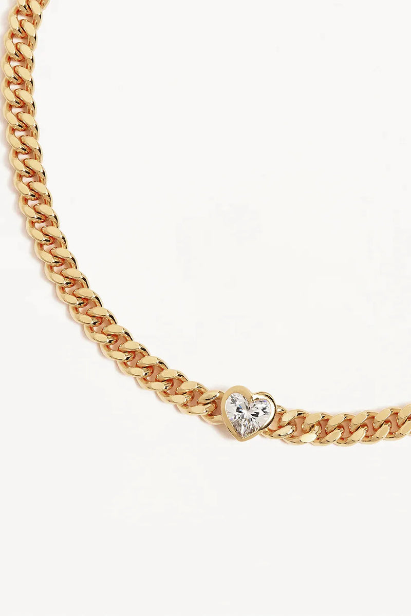 18k Gold Vermeil Radiant Heart Engravable Curb Bracelet