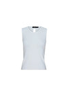 Back Cut Out Mini Rib Tank White