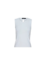 Back Cut Out Mini Rib Tank White