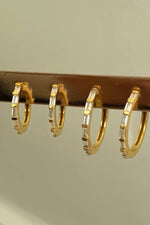 Crystal Baguette Maxi Hoops Gold