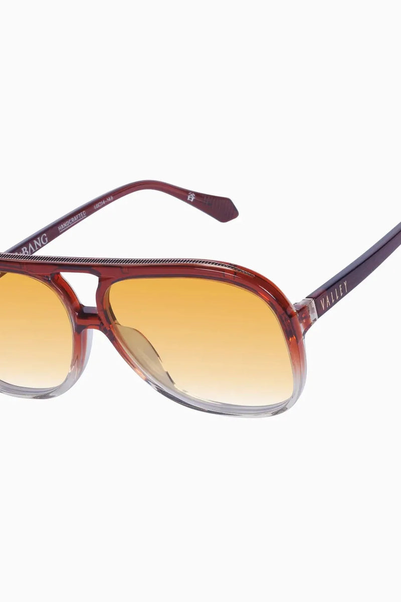 Bang Bang Burnt Orange Fade to Crystal w. Gold Metal / Orange Gradient Lens