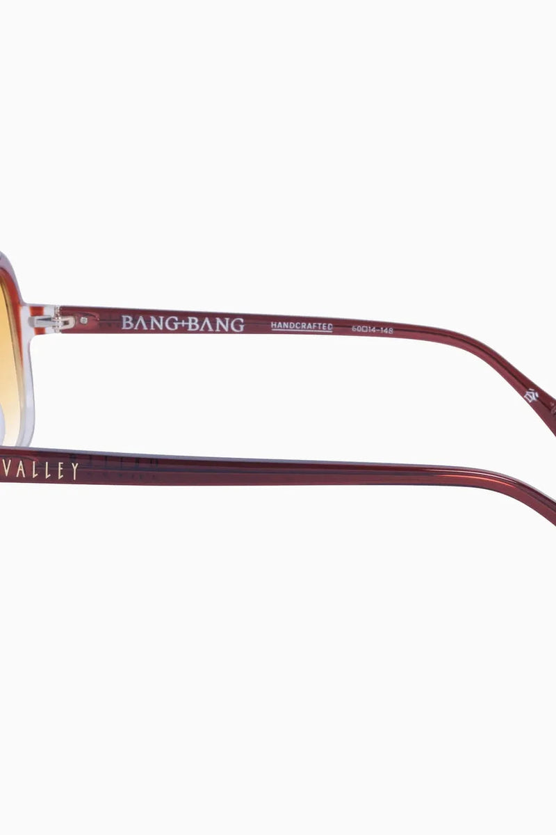 Bang Bang Burnt Orange Fade to Crystal w. Gold Metal / Orange Gradient Lens