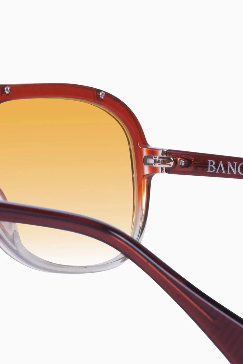 Bang Bang Burnt Orange Fade to Crystal w. Gold Metal / Orange Gradient Lens