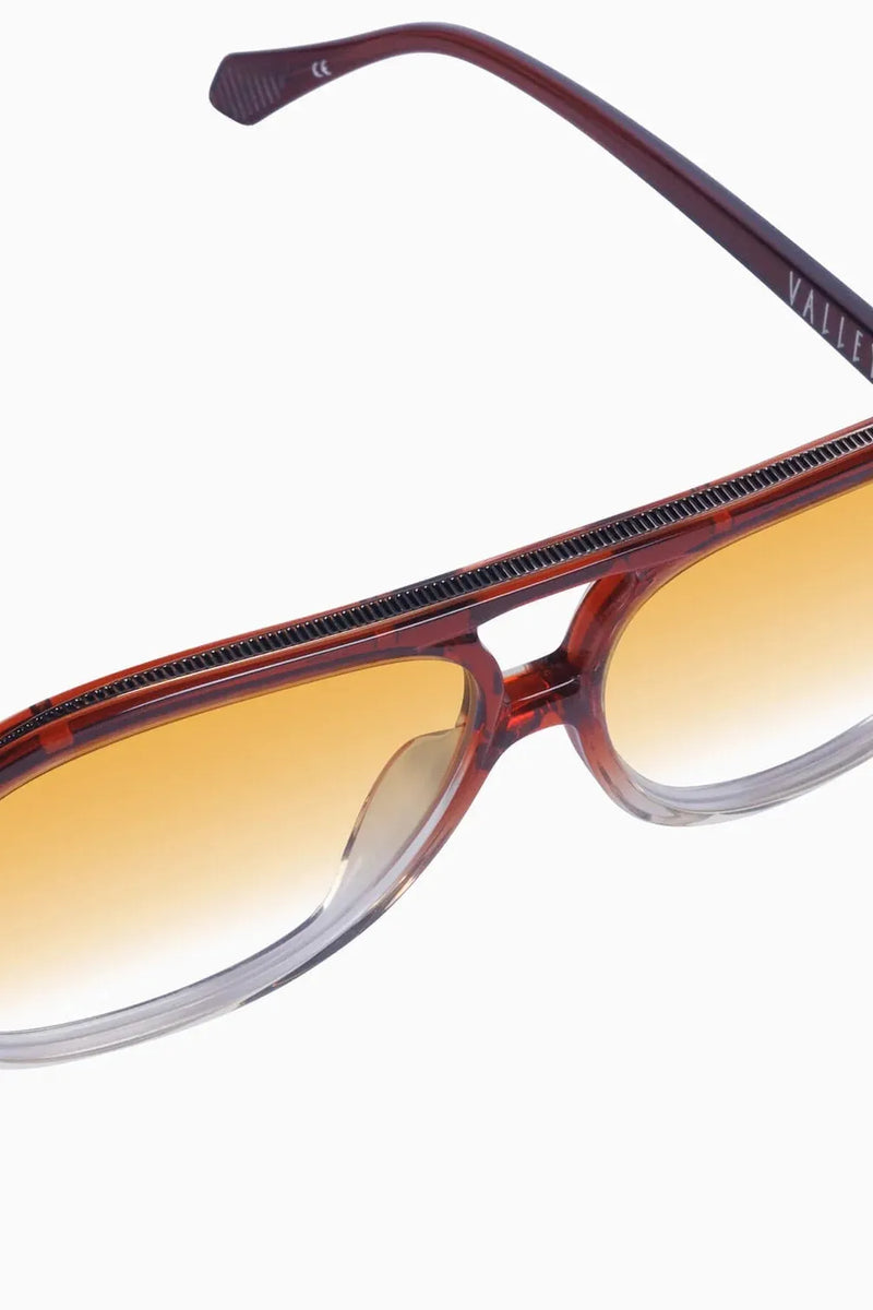 Bang Bang Burnt Orange Fade to Crystal w. Gold Metal / Orange Gradient Lens