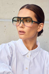 Bang Bang Forest Green Fade To Rose w. Gold Metal / Olive To Rose Gradient Lens