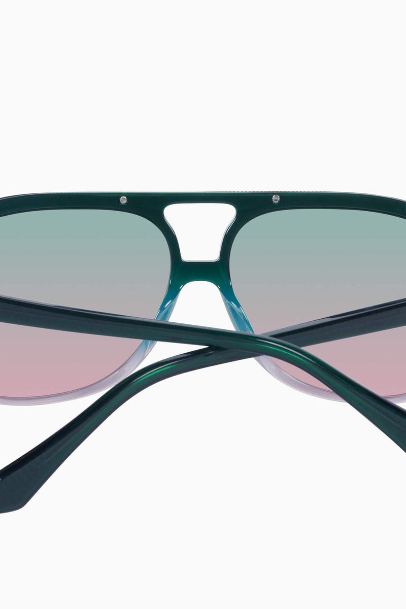 Bang Bang Forest Green Fade To Rose w. Gold Metal / Olive To Rose Gradient Lens