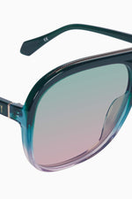 Bang Bang Forest Green Fade To Rose w. Gold Metal / Olive To Rose Gradient Lens