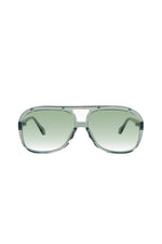 Bang Bang Transparent Sage w. Matte Silver Metal / Light Green Gradient Lens