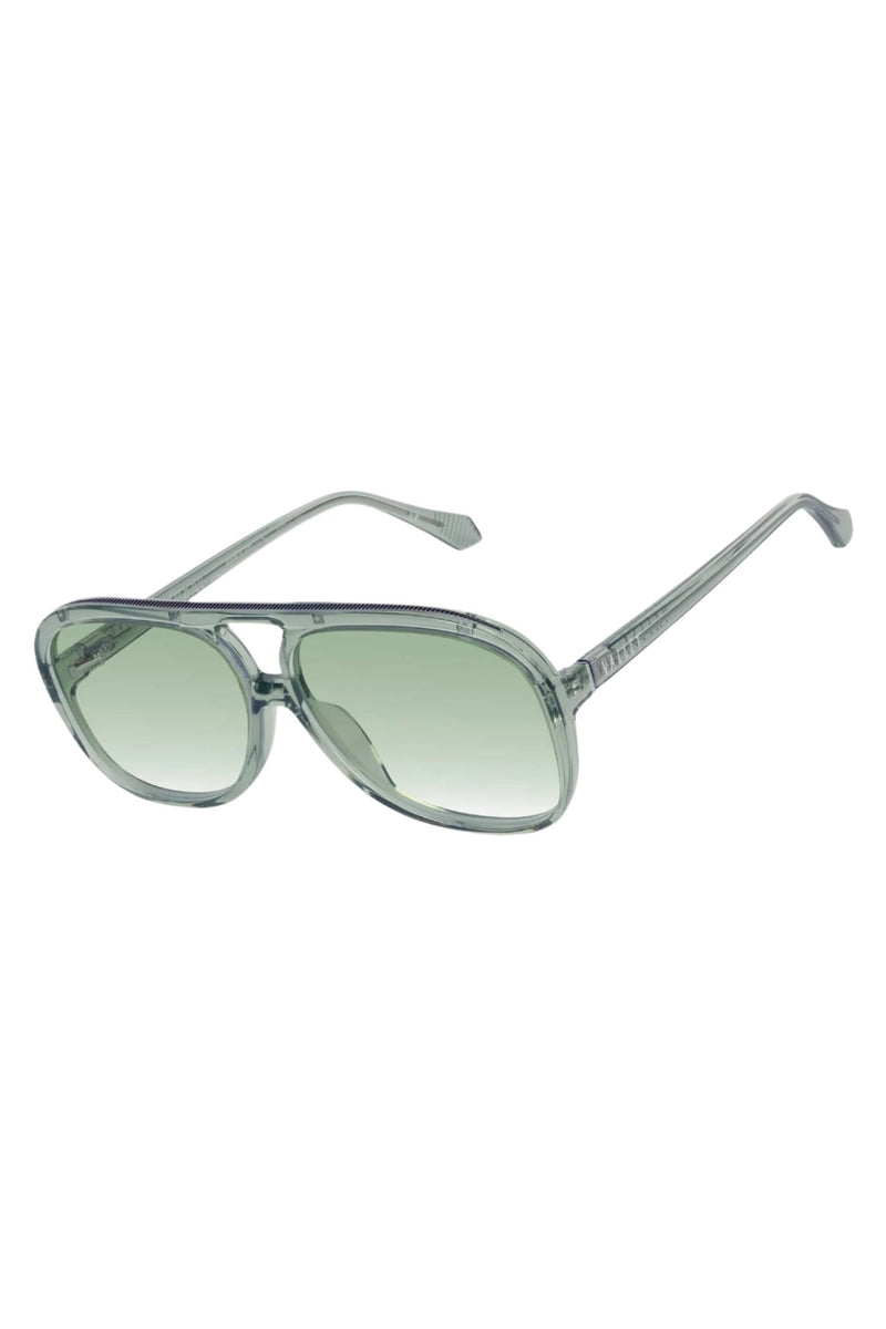 Bang Bang Transparent Sage w. Matte Silver Metal / Light Green Gradient Lens