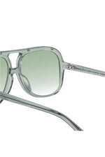 Bang Bang Transparent Sage w. Matte Silver Metal / Light Green Gradient Lens