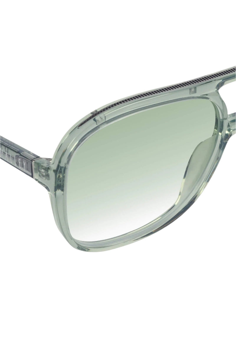 Bang Bang Transparent Sage w. Matte Silver Metal / Light Green Gradient Lens