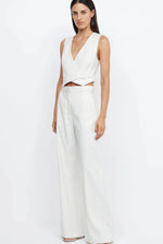 Lou Pinstripe Vest Ivory Pinstripe
