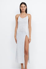 Sadie Split Knit Midi Dress Crystal