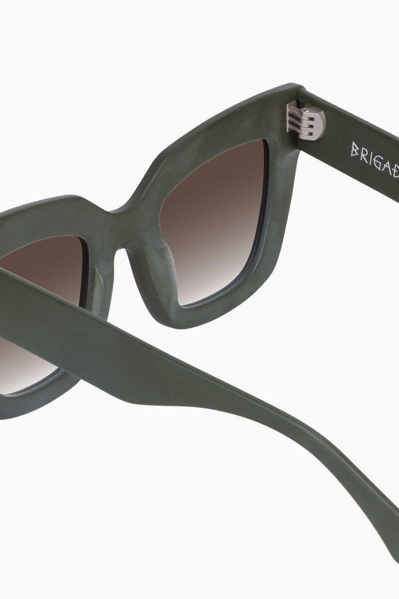 Polarised Brigada Matte Army Green / Brown Gradient Lens