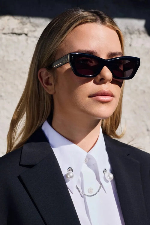 Delancey Gloss Black w. Gold Metal / Black Lens